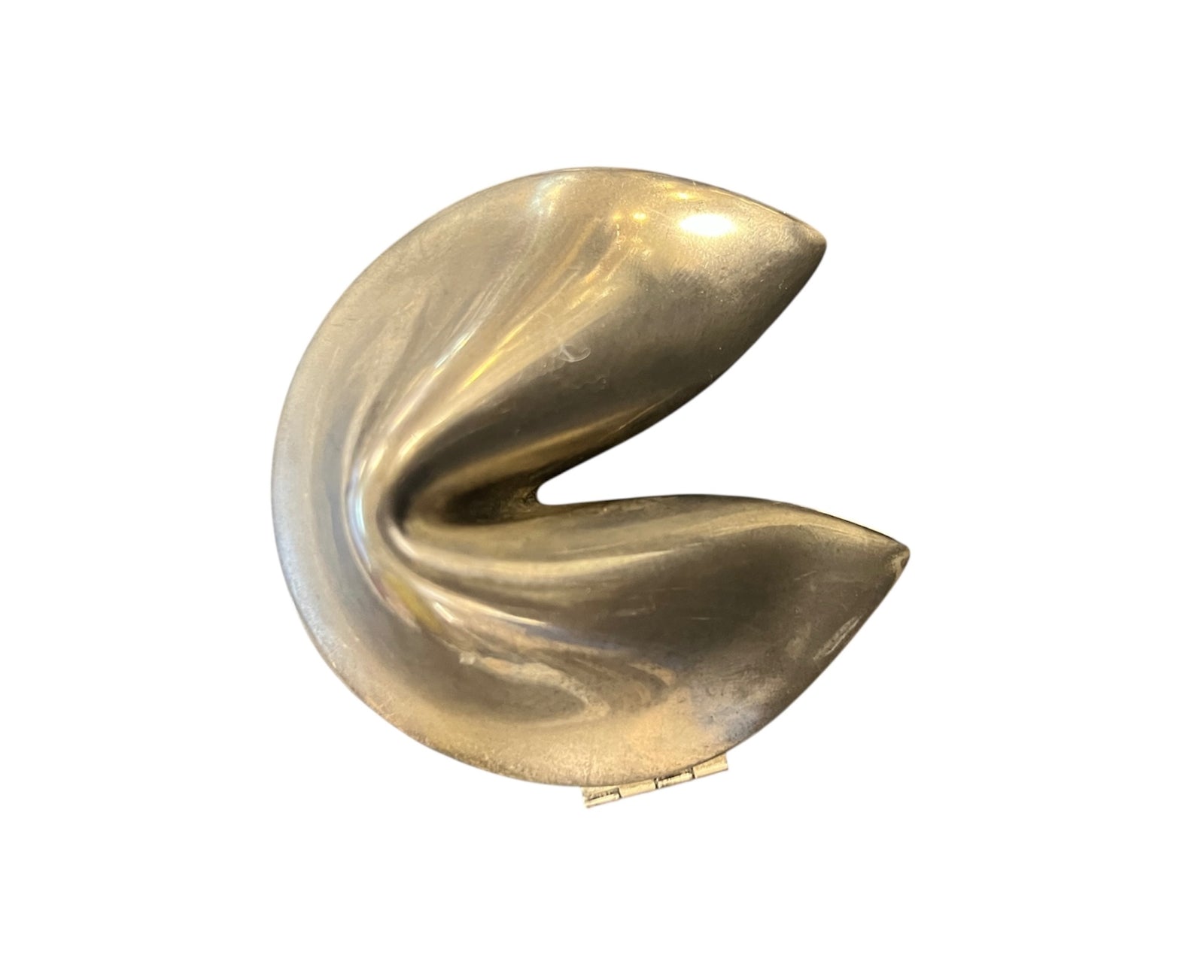 Metal Fortune Cookie Hinged Trinket Box