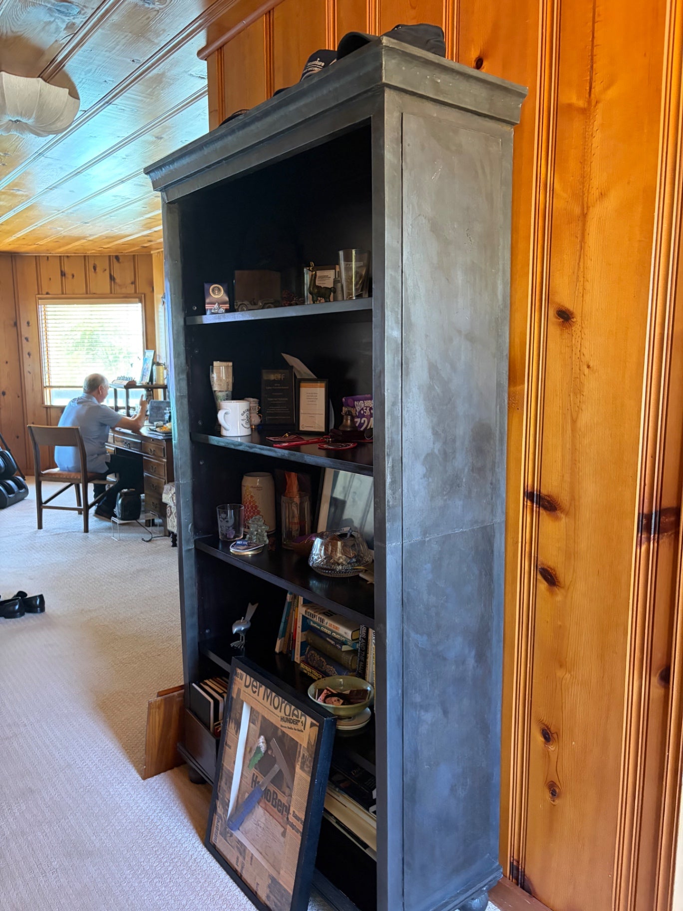 Restoration Hardware Metal Wrapped French Bookcase 72x32x15