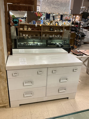 Vintage 6 Drawer Dresser With Mirror 51.5x19.5x32.5.