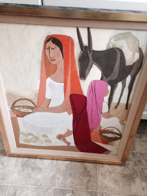 Ruth Osgood"Market Vendor with Burro" 23 1/4" x 27 1/4"