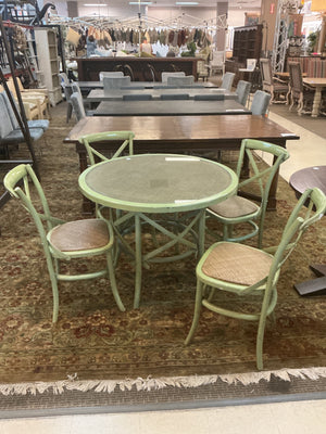 166-  Farmhouse Dining Table + 4 Chairs  (40" x 31")