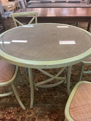 166-  Farmhouse Dining Table + 4 Chairs  (40" x 31")