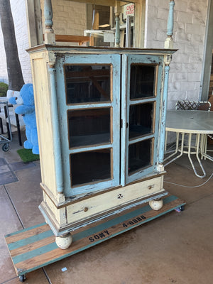250-Farmhouse Cabinet With Mirror Cubby (41" x 17" x 75")