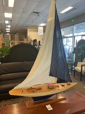 55-Model Wooden Sailboat On Stand (Approximately 55")