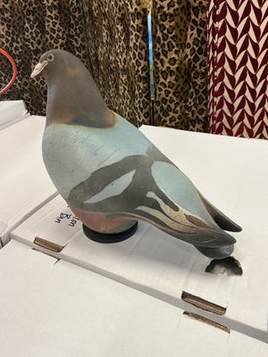Signed Gil P. Coalson Raku Pottery Pigeons – Studio Ceramic Sculpture (Pair)