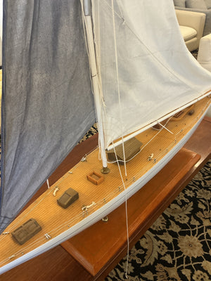 55-Model Wooden Sailboat On Stand (Approximately 55")