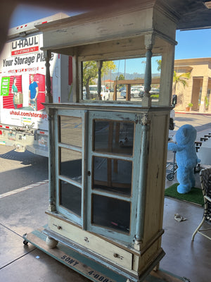 250-Farmhouse Cabinet With Mirror Cubby (41" x 17" x 75")