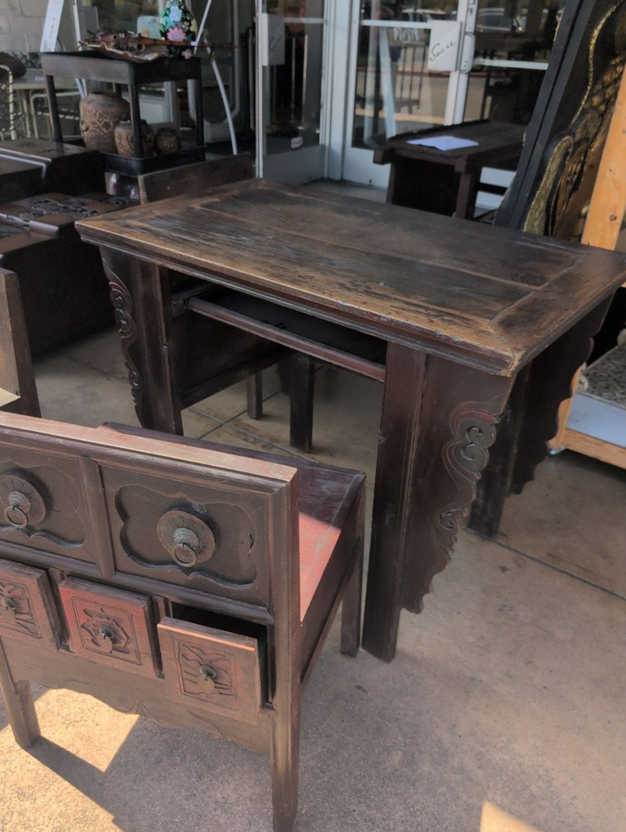 Chinese Butterfly Cabinet/Desk 41x21x32