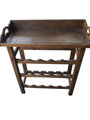 Oak Wine Rack With Removable Serving Tray