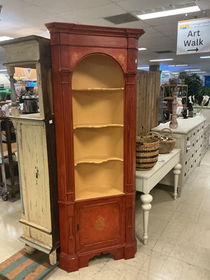Antique Red Painted Corner Cabinet