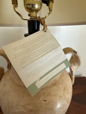 Distressed Creme Ceramic Table Lamps with Linen Shades Pair)