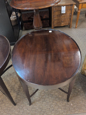 Barbara Barry Oval Baker Mahogany End Tables 29x24x23 (Pair)