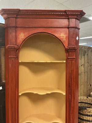 Antique Red Painted Corner Cabinet