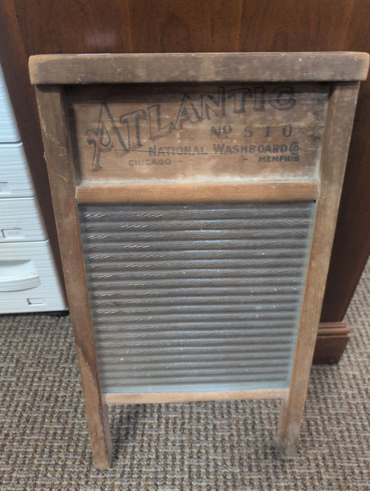Atlantic Antique Glass Washboard