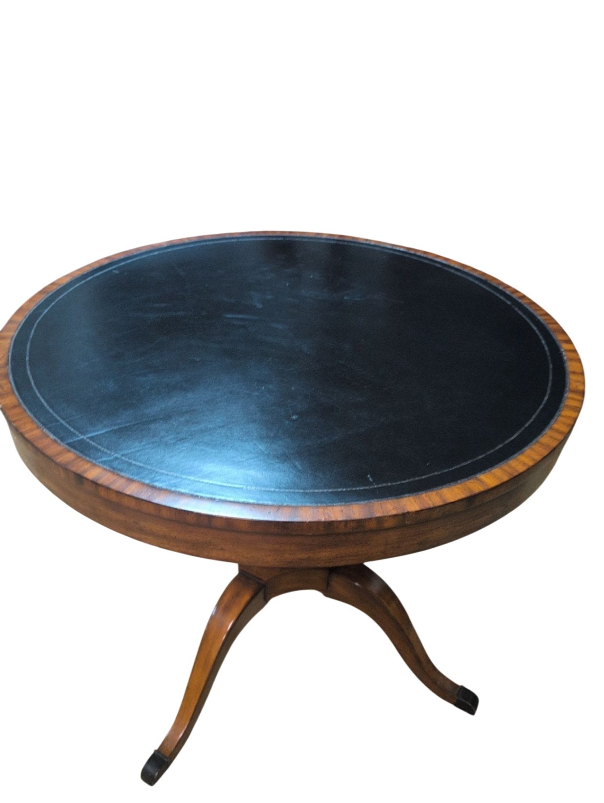 Leather-Top Tilt-Top Table - 36 W x 25 H