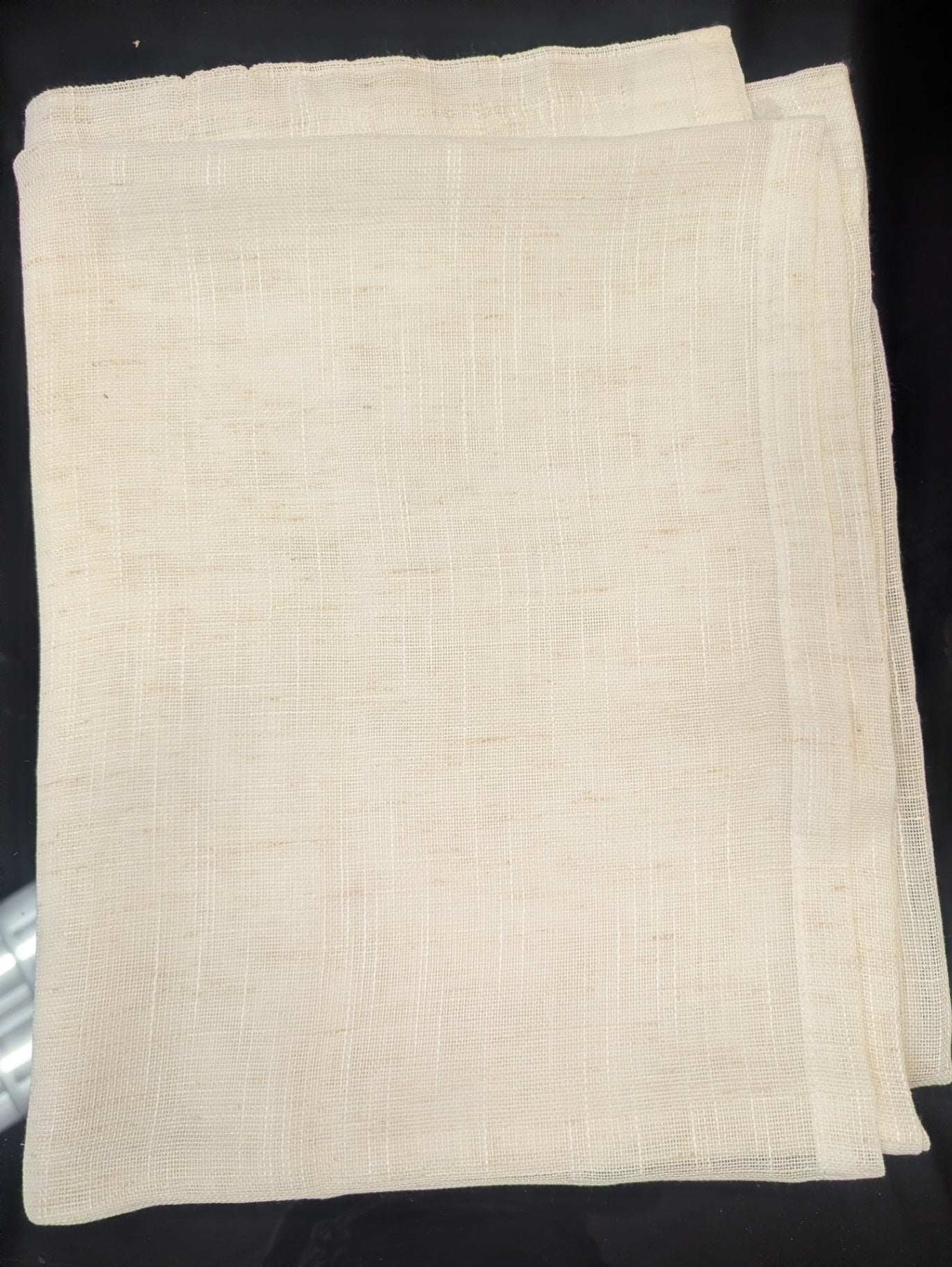 Sheer Curtains, Pair W52" x L63" Linen & Polyester Blend