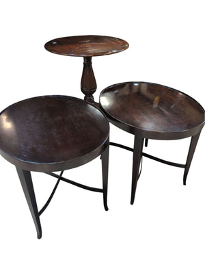 Barbara Barry Oval Baker Mahogany End Tables 29x24x23 (Pair)