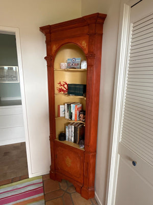 Antique Red Painted Corner Cabinet