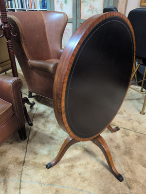 Leather-Top Tilt-Top Table - 36 W x 25 H