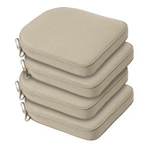 AOODOR Outdoor Dining Chair Cushions Set of 4 Patio Seat Pads, Khaki 18"x19" ($90 NEW)