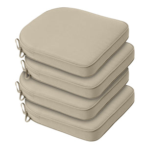 AOODOR Outdoor Dining Chair Cushions Set of 4 Patio Seat Pads, Khaki 18"x19" ($90 NEW)