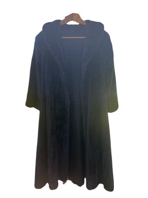 Vintage Mink Coat w/ Satin Lining Black/Dark Brown LARGE/LONG
