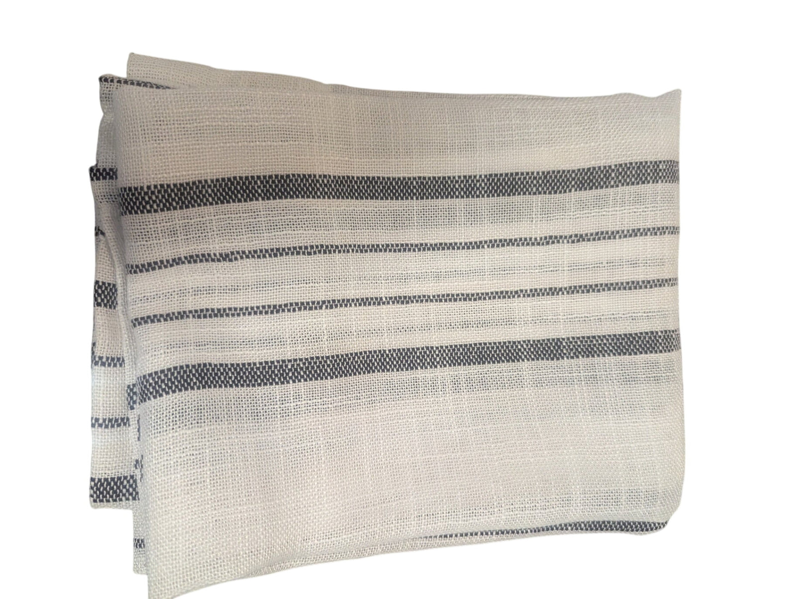 Sheer Curtains White w/ Black Stripes W24.5" x L25" Pair