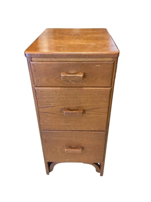 Wood 3 Drawer Nightstand