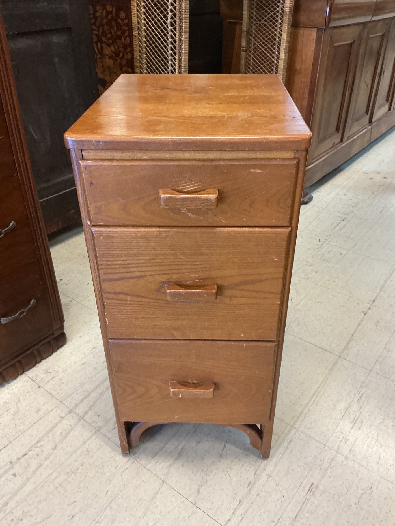 Wood 3 Drawer Nightstand