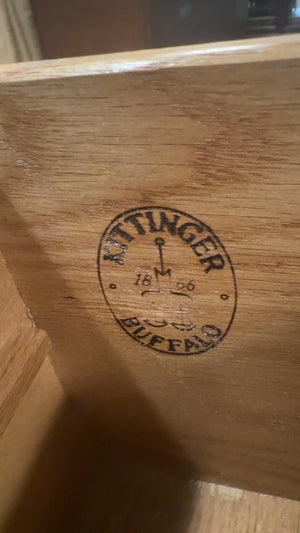 Pair of 1940s Kittinger “Mandarin” Greek Key Two-Drawer Nightstands – 34”W x 39”