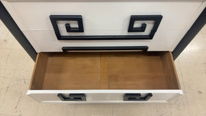 Pair of 1940s Kittinger “Mandarin” Greek Key Two-Drawer Nightstands – 34”W x 39”