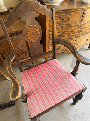 Antique Chair with Removable Seat, 25” x 18” x 40”