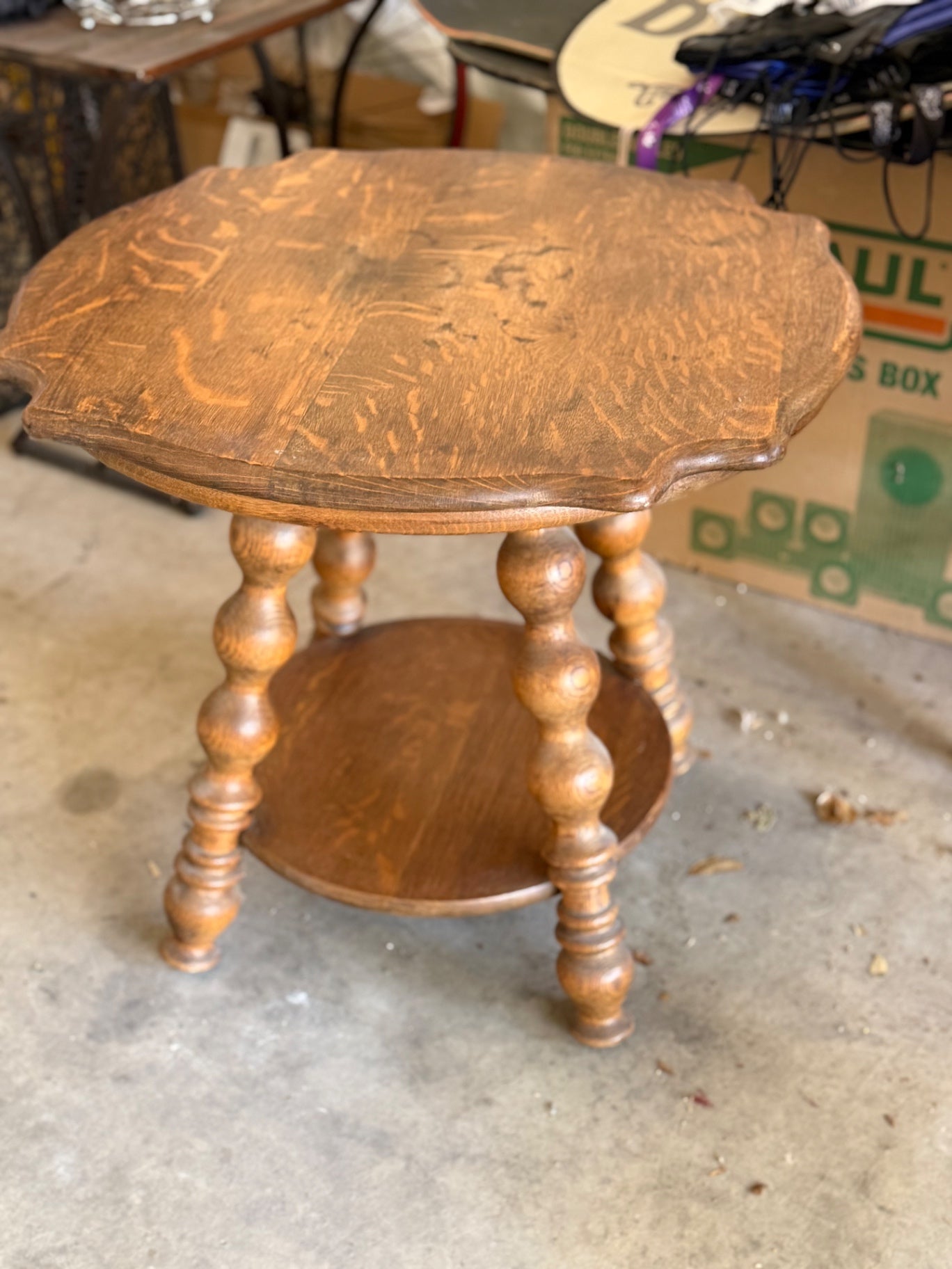 Antique Oak Stand / Lamp Table 2’ X 2’ x 22”