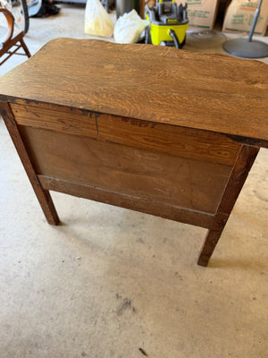 Antique  3 Drawer Tiger Oak Dresser , 34” x 20” x 28”