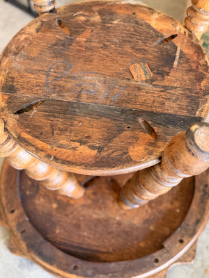 Antique Oak Stand / Lamp Table 2’ X 2’ x 22”