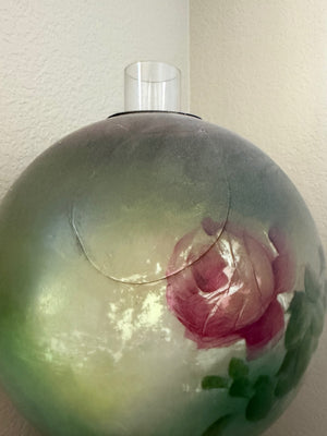 Antique "Gone with the Wind" Table Lamp (Repaired) Converted to Electric with Plug, 29" x 10 1/2"