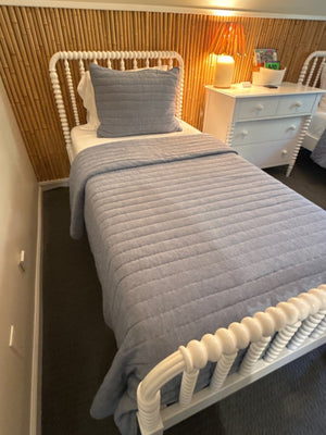 Crate & Barrel White Bobbin Twin Bed (Each) No Bedding
