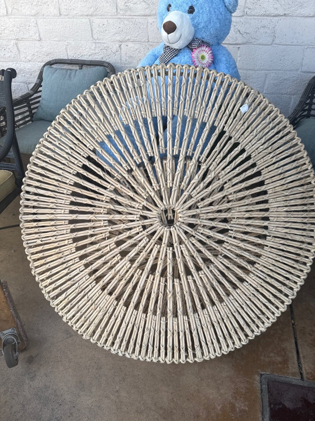 Large Round Woven Bamboo Sunburst Wall Art, 48 in