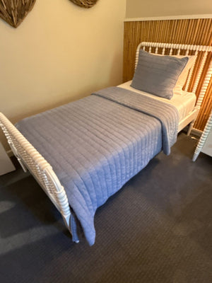 Crate & Barrel White Bobbin Twin Bed (Each) No Bedding