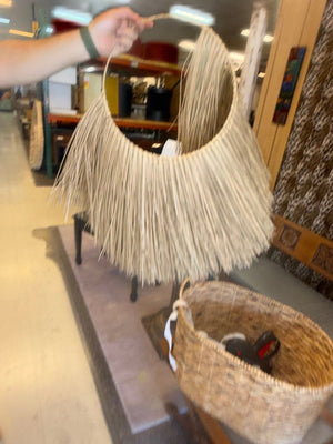 Raffia Fringe Hoop Wall Hanging