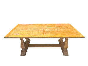 Solid Wood Trestle Dining Table, 81 x 32 in (With two leaves)