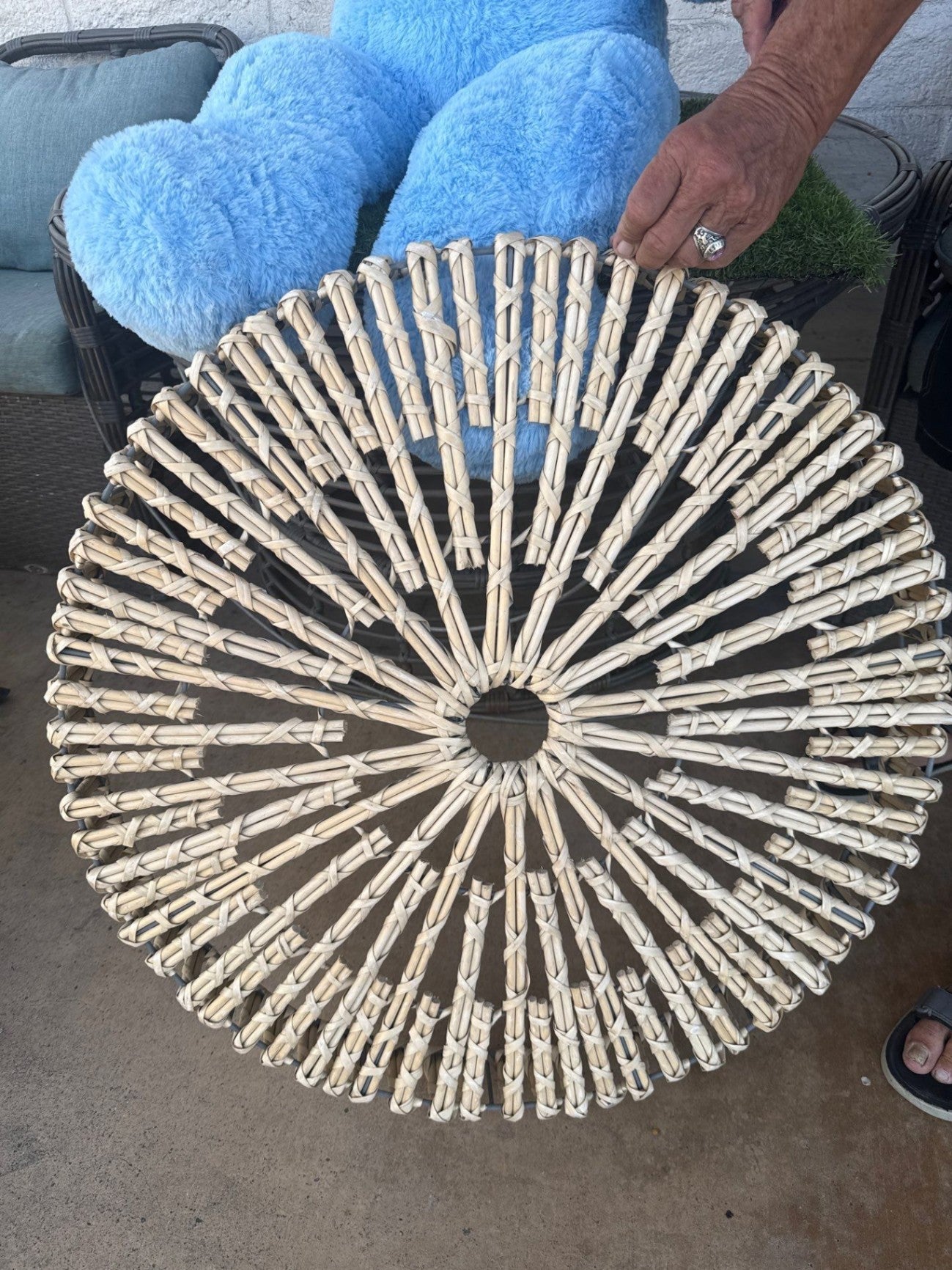 Round Woven Bamboo Sunburst Wall Art, 30 in