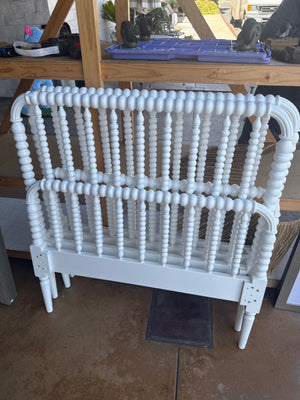 Crate & Barrel White Bobbin Twin Bed (Each) No Bedding