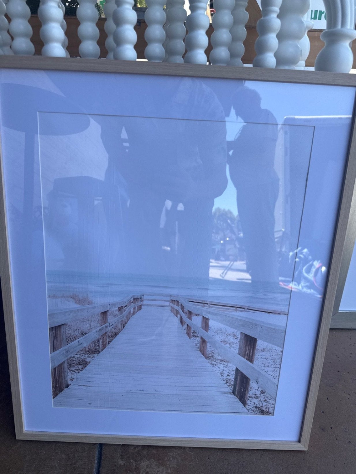 Framed Ocean Pier Photograph, 25 x 21 in