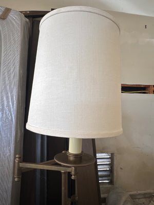 Visual comfort style swing arm floor lamp, aged brass
