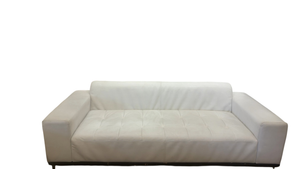 White Leather Sofa – 88"