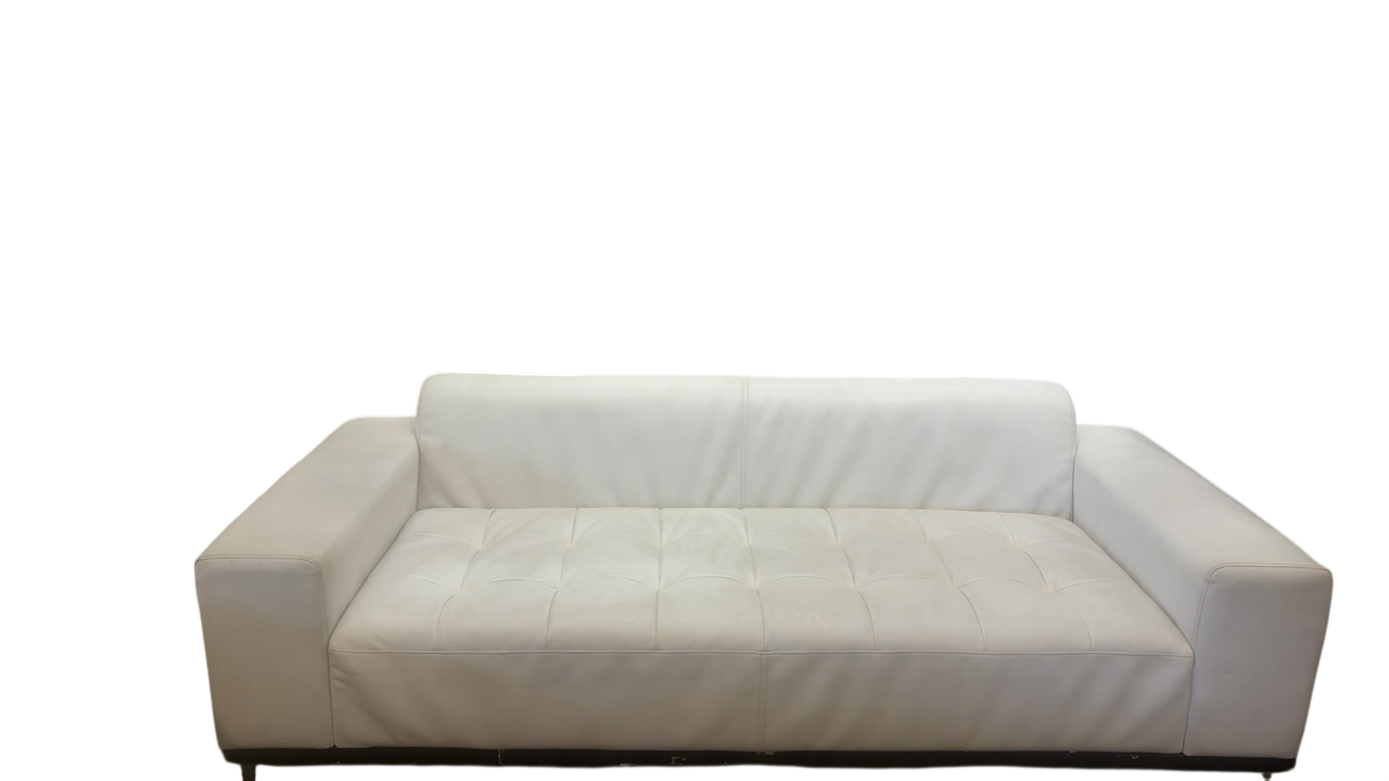 White Leather Sofa – 88"