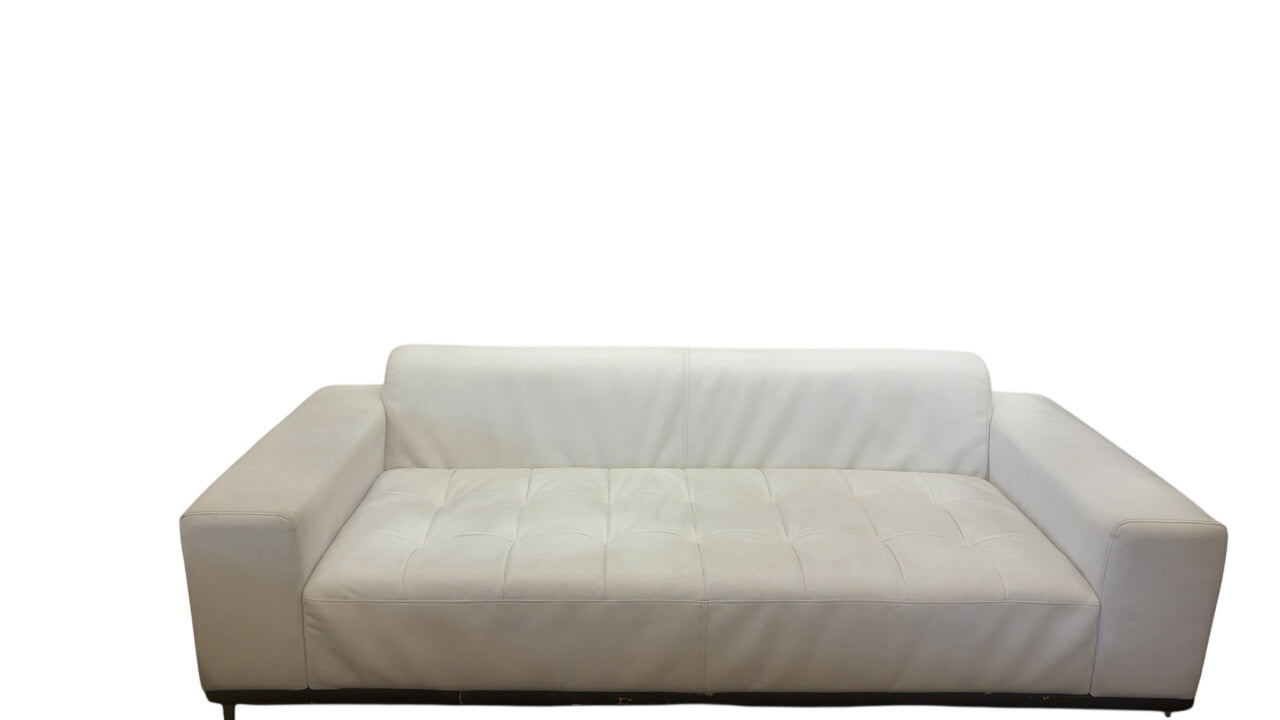 White Leather Sofa – 88"