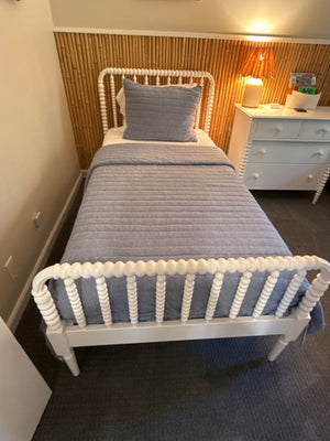 Crate & Barrel White Bobbin Twin Bed (Each) No Bedding