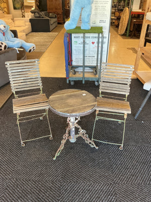 Wrought Iron Garden Table + 2 Chairs